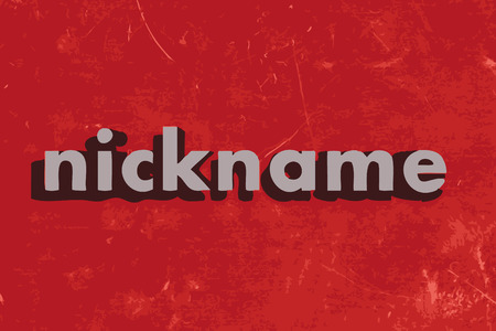 nickname vector word on red concrete wallのイラスト素材