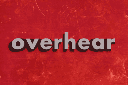 overhear vector word on red concrete wallのイラスト素材