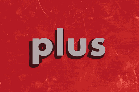 plus vector word on red concrete wallのイラスト素材