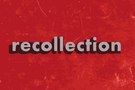 recollection vector word on red concrete wallのイラスト素材