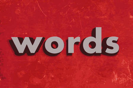 words vector word on red concrete wallのイラスト素材