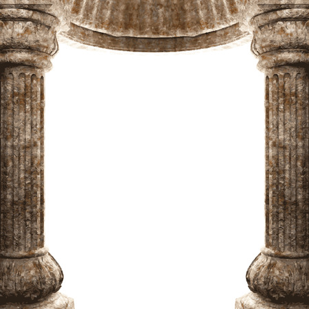 vector stone columns and archのイラスト素材