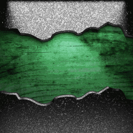 vector metal on wood backgroundのイラスト素材