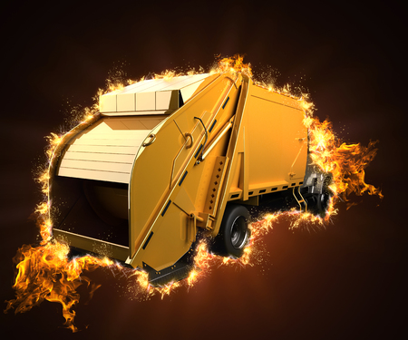 Garbage Truck in fire