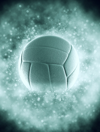 volleyball ball in smoke with bokehの写真素材