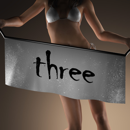 three word on banner and bikiny womanの写真素材