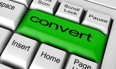convert word on keyboard buttonの写真素材