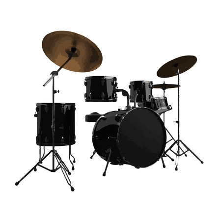 vector Drum kit. Isolated on white