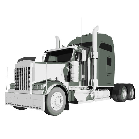 vector American trailer truck isolated on white backgroundのイラスト素材