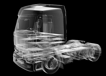 isolated transparent lorry truckの写真素材