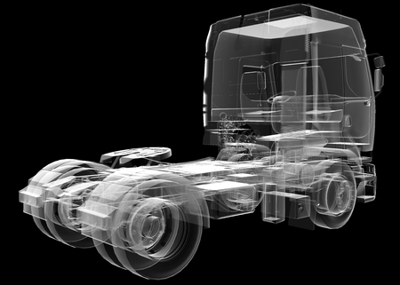 isolated transparent lorry truckの写真素材