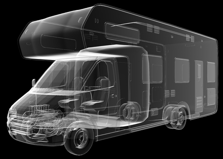 transparent Camper Van Isolatedの写真素材