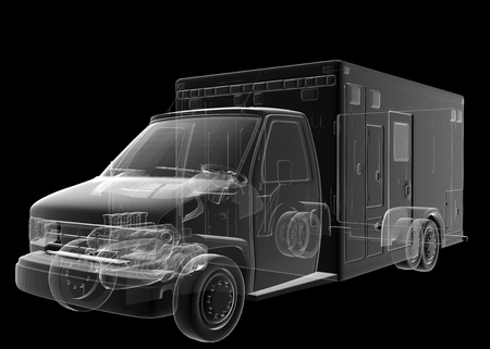 transparent Ambulance truck Isolatedの写真素材