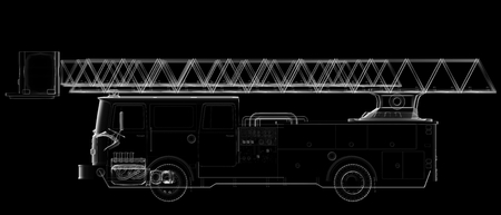 isoladed transparent fire truck