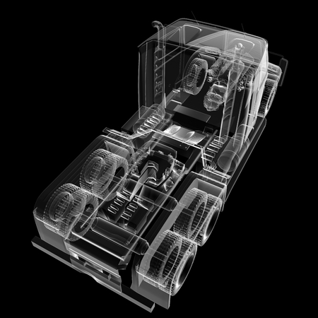 isolated transparent lorry truckの写真素材
