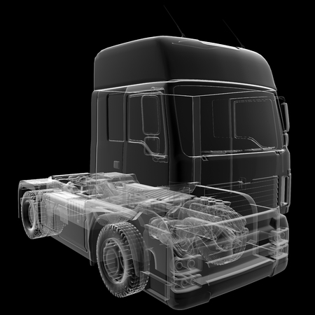 isolated transparent lorry truckの写真素材