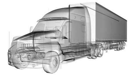 transparent American Truck Trailerの写真素材