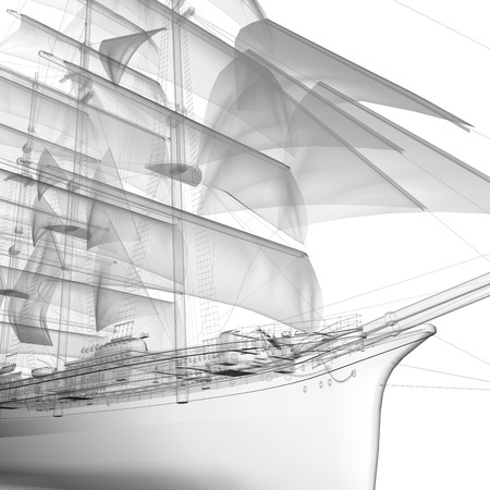 isolated transparent sail shipの写真素材