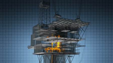 loop rotate oil and gas central processing platform transparent model
