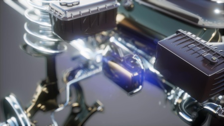 detailed car engine and other parts or the carの写真素材