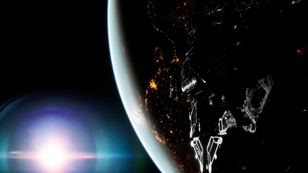International Space Station over the planet earth