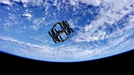 International Space Station in outer space over the planet Earth.