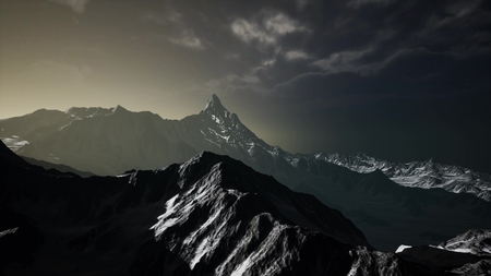 Norway mountains severe landscape. dramatic dark colorsの写真素材