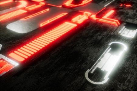 3d rendered Sci Fi metal backgroundの写真素材