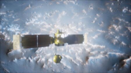 Global Surveyor orbiting Mars planet