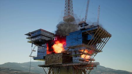 offshore oil and gas fire case or emergency case