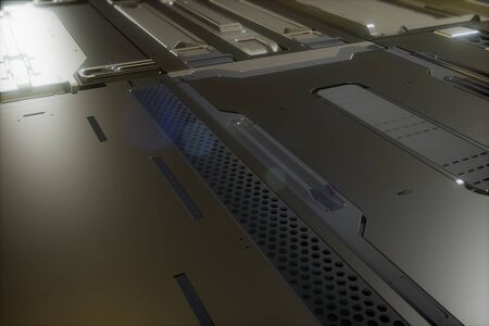 3d rendered Sci Fi metal background