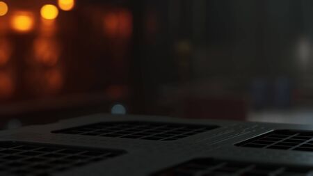 Futuristic motion background or Cyber Surface with metal and lights