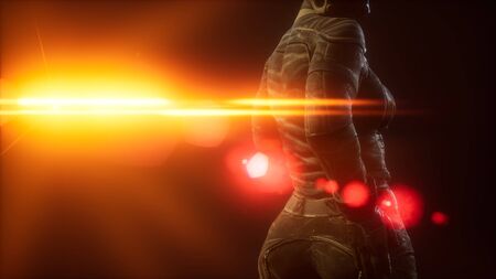 cyberpank young woman, futuristic styleの写真素材