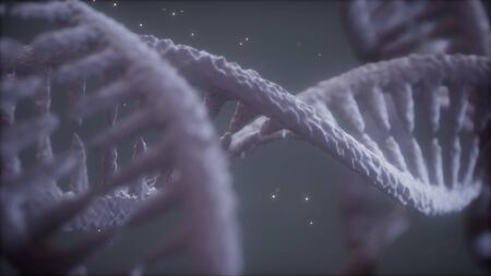 double helical structure of dna strand close-up animation