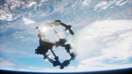 Earth and outer space station