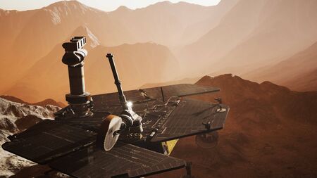 Oppotunity Mars exploring the surface of red planet