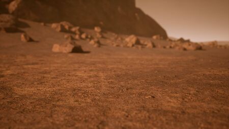 Fantastic martian landscape in rusty orange shadesの写真素材