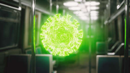 coronavirus covid-19 epidemic in subway car