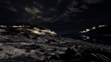 Dramatic landscape in Antarctica with storm comingの写真素材