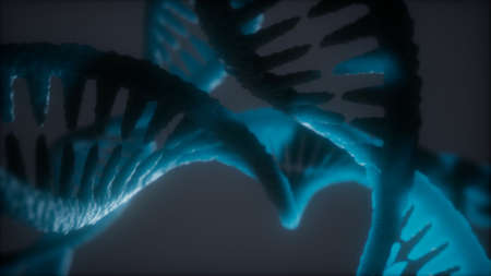 loop double helical structure of dna strand close-up animation