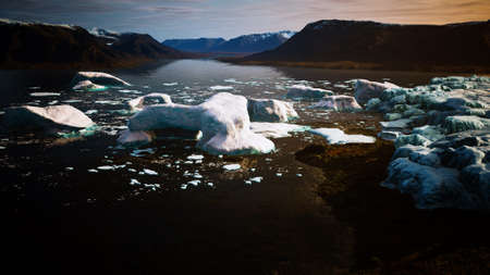 ice icebergs in Greenland at summer