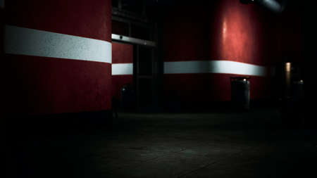 empty dark hospital laboratory corridor