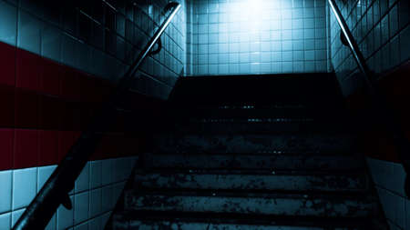 empty metro station during the coronavirus covid-19 pandemicの写真素材