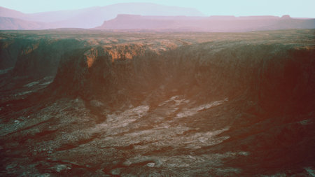rocky desert at dramatic sunriseの写真素材