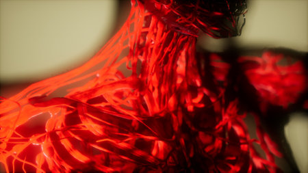 inspection of blood in the blood vessels of the circulatory systemの写真素材