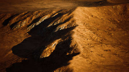 Aerial view of red Desert with sand dune