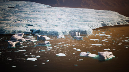 many melting icebergs in Antarctica