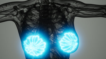 medical scan of Woman Breast Cancerの写真素材