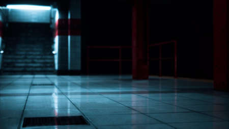 empty metro station during the coronavirus covid-19 pandemicの写真素材