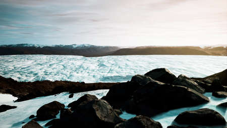 reenland glacier heavily affected by global warming